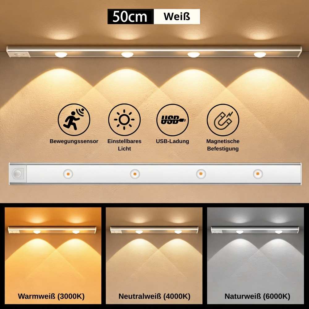 LED-Schrank- und Regalleuchte mit Bewegungssensor